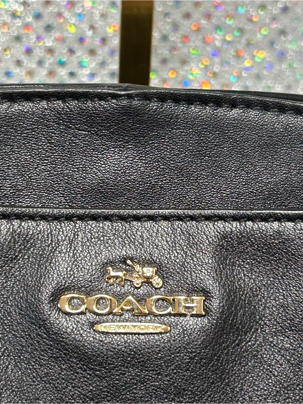 Coach Minetta Black Leather Satchel w/ Blk & Wht Sides Approx. 12 x 9.5 x 3 - Picture 5 of 17